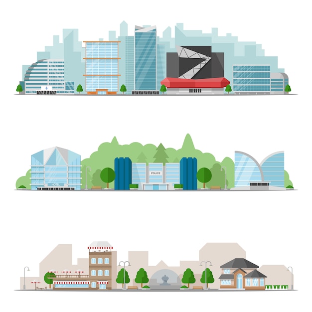 Big City Skylines Illustration Set