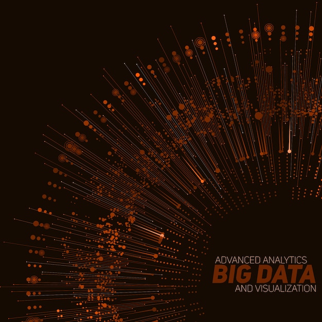 Big data circular orange visualization.