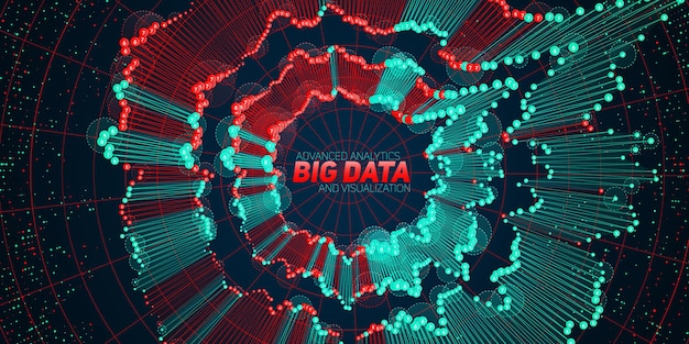 Free vector big data circular visualization background