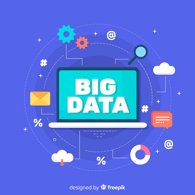 Big data flat background