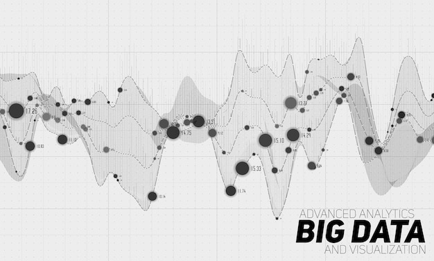 Free vector big data grayscale visualization.