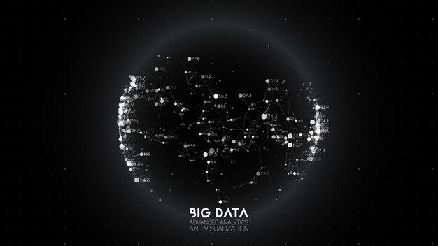 Big data visualization. Futuristic infographic. Information aesthetic design. Visual data complexity. Complex data threads graphic visualization. Abstract data graph.