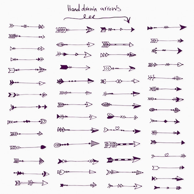 Free vector big handdrawn arrows collection