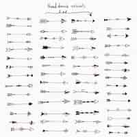 Free vector big handdrawn arrows collection