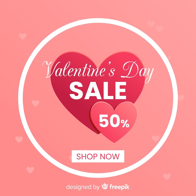 Free Vector big heart valentine sale background