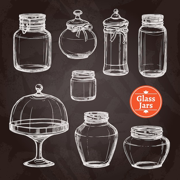 Free Vector big jar set