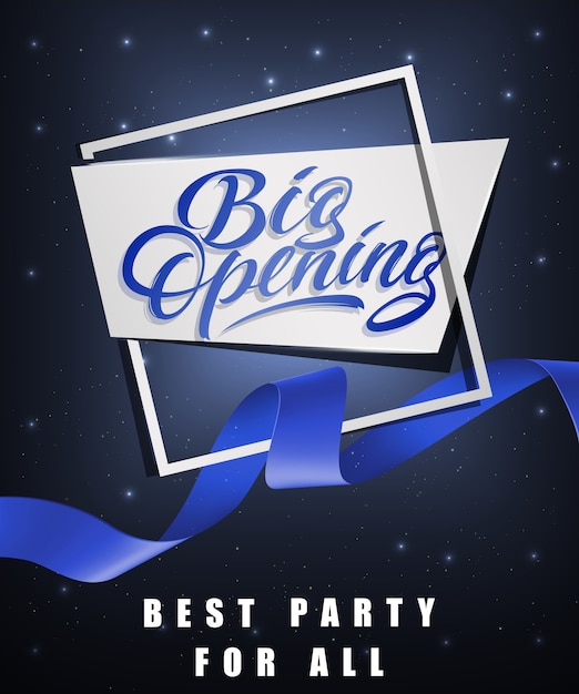 Free vector big opening, best party for all festive poster