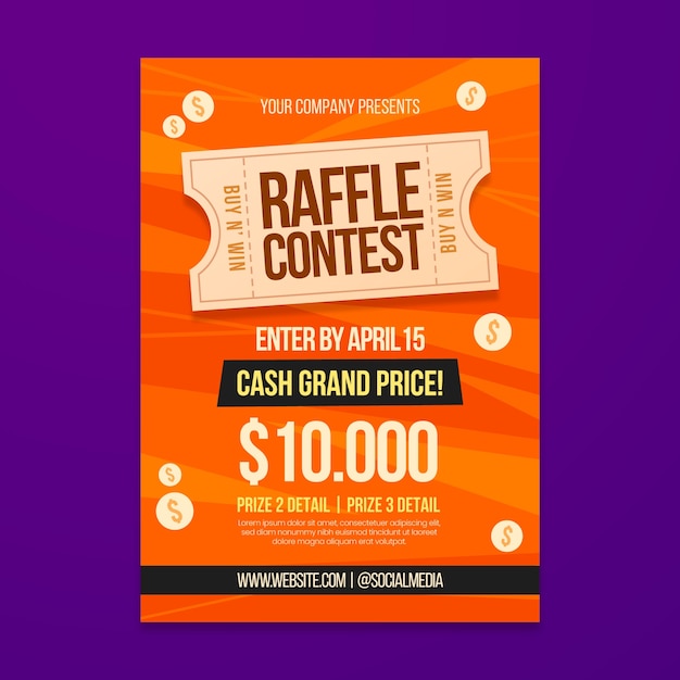 Big raffle poster template