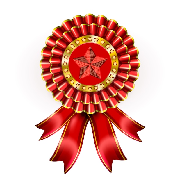 Big Red Award Label with star and ribbons