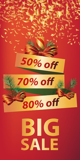 Big Sale banner design. Christmas cracker