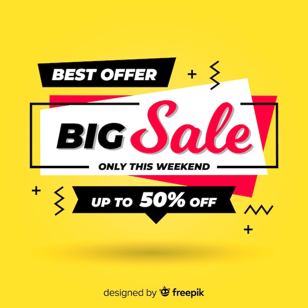 Big sale banner in flat design