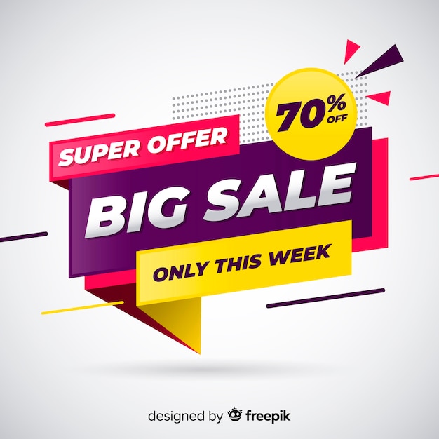 Big sale banner in flat design