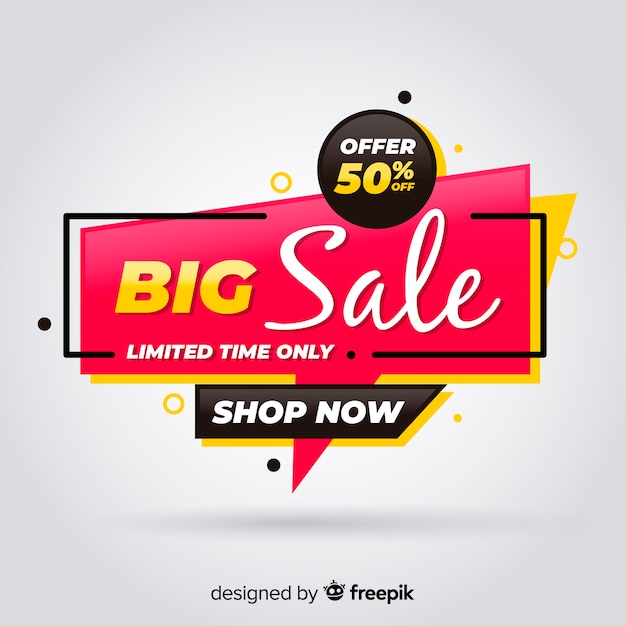 Big sale banner in flat design