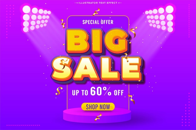 Big sale banner template design with podium