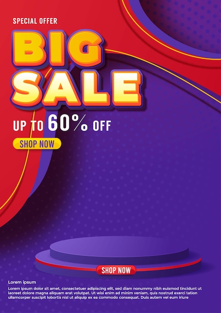 Big sale banner template promotion