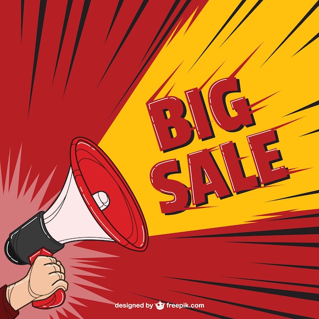 Free Vector big sale in comic style