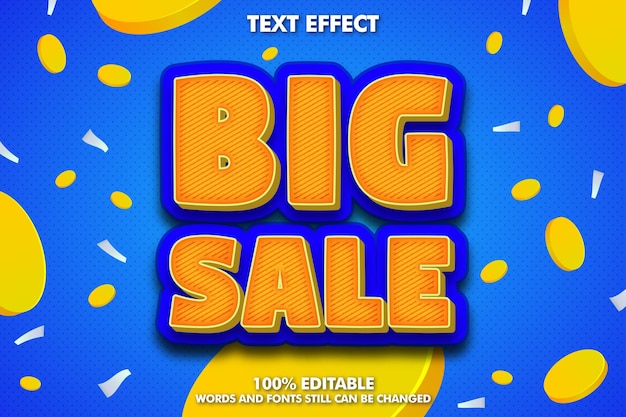 Big sale editable text effect and background for