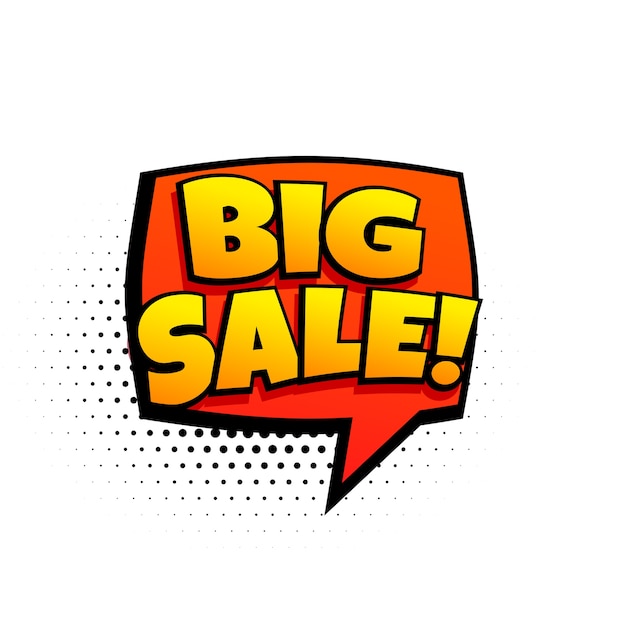 Big sale marketing template in comic style