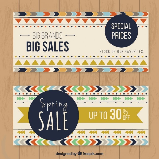 Free Vector big sales boho banner