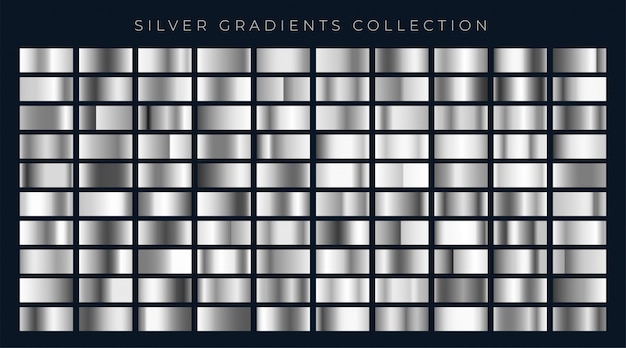 Free Vector big set of silver or platinum gradients