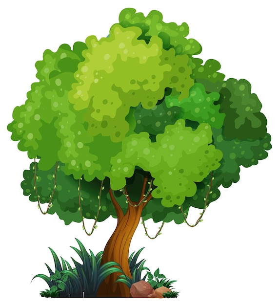 Big tree isolated cartoon