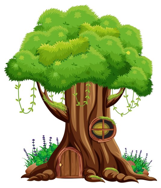 Big tree isolated cartoon