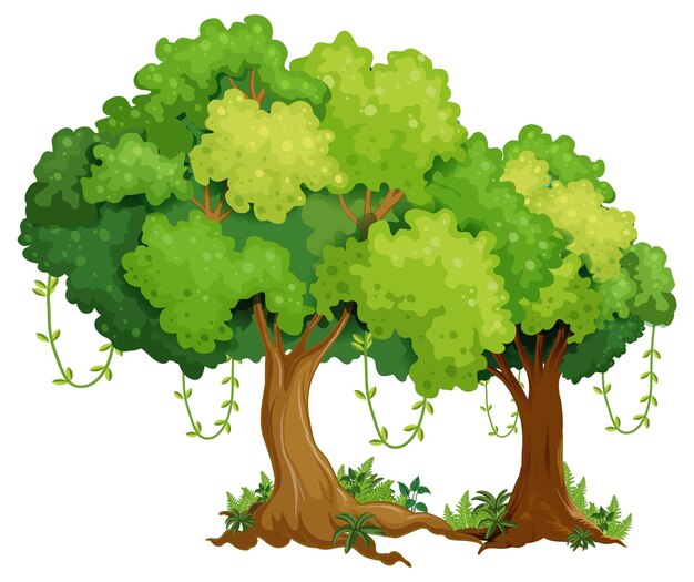 Big tree isolated cartoon