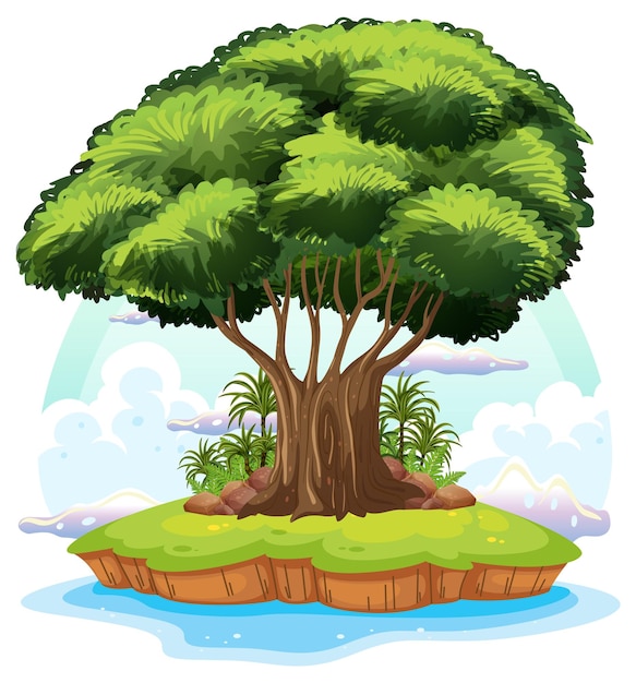 Big tree isolated cartoon