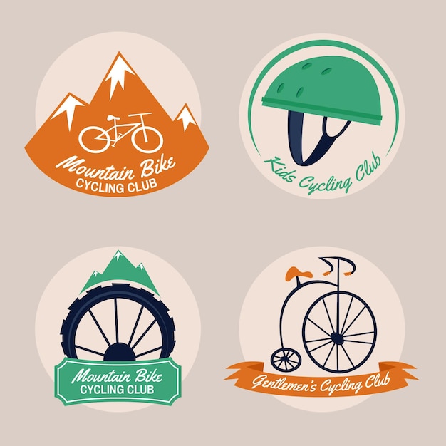 Bike logo template collection