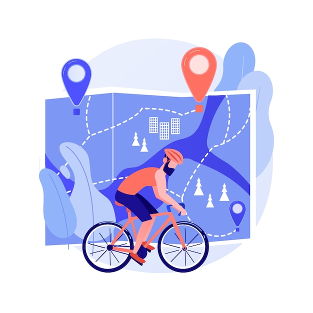 Free Vector bike paths network abstract concept illustration