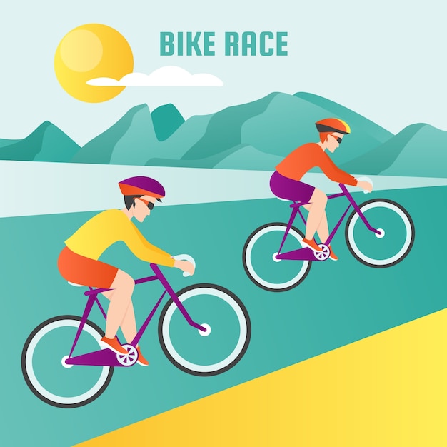 Bike race sport illustration