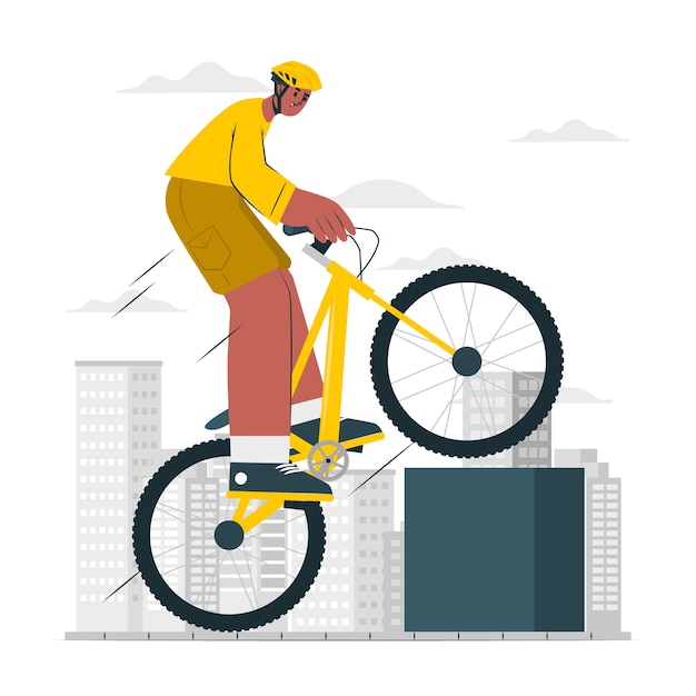 Free Vector bike trial concept illustration