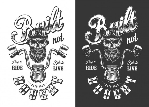 Free Vector biker emblem with skull