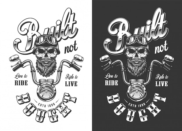 Biker emblem with skull