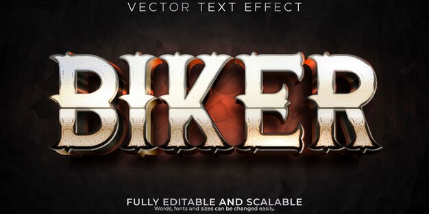 Biker text effect editable chopper and rider text style