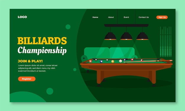 Free Vector billiards club template design