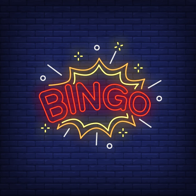 Bingo neon lettering and explosion