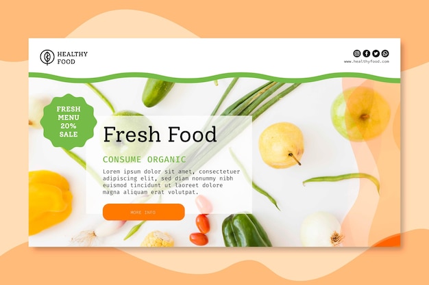 Free Vector bio and healthy food banner template