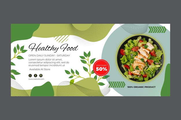 Bio and healthy food banner template