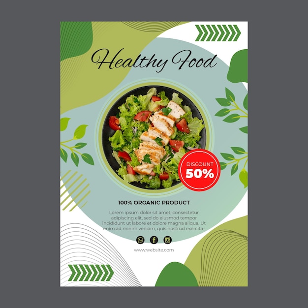 Bio and healthy food flyer template