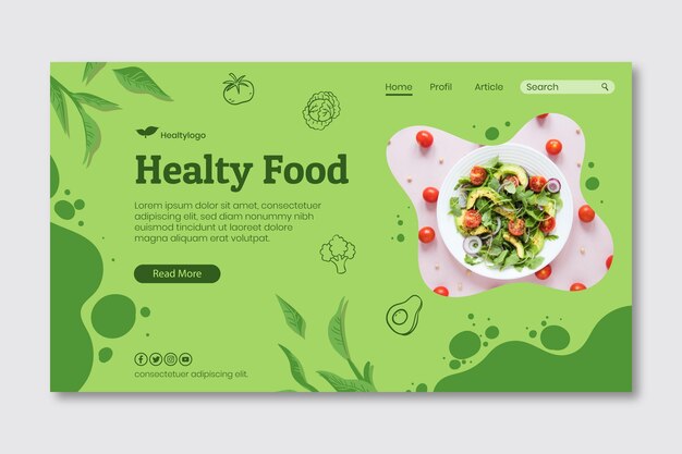 Bio and healthy food landing page template