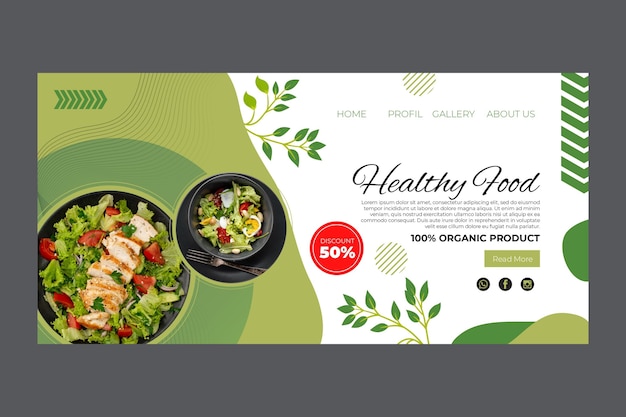 Bio and healthy food landing page template