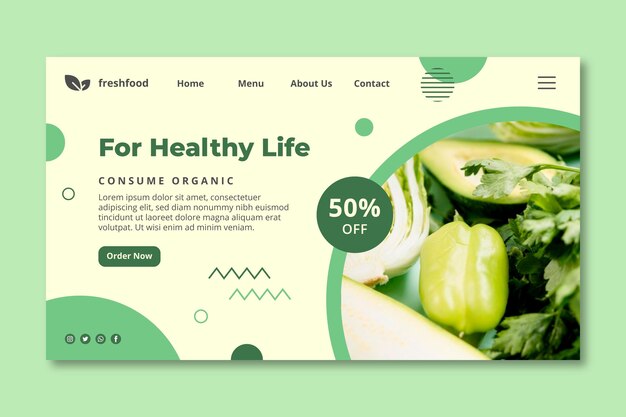 Bio and healthy food landing page