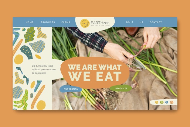 Bio & healthy food template landing page