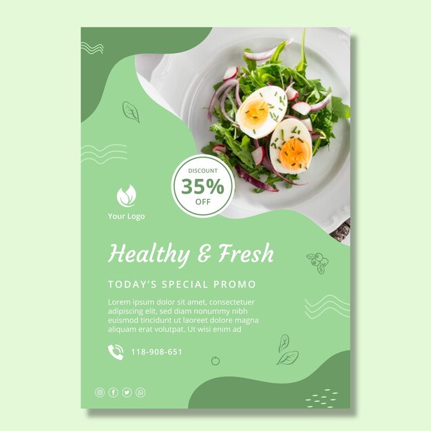 Bio and healthy food vertical flyer