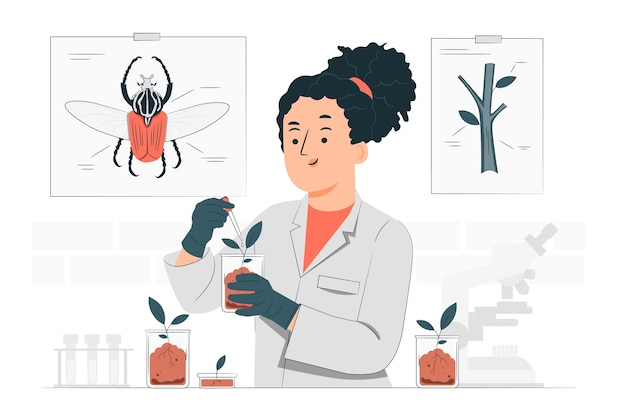 Free vector biologist concept illustration