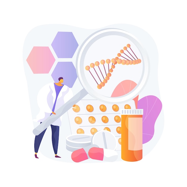 Free Vector biopharmacology products abstract concept vector illustration. biopharmacology and personal care, biological product, medial cosmetics, natural pharmacy, nutrition supplement abstract metaphor.