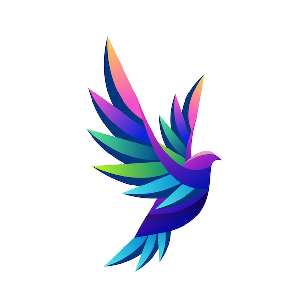 Free vector bird colorful gradient design vector