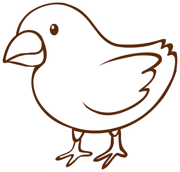 Free Vector bird in doodle simple style on white background