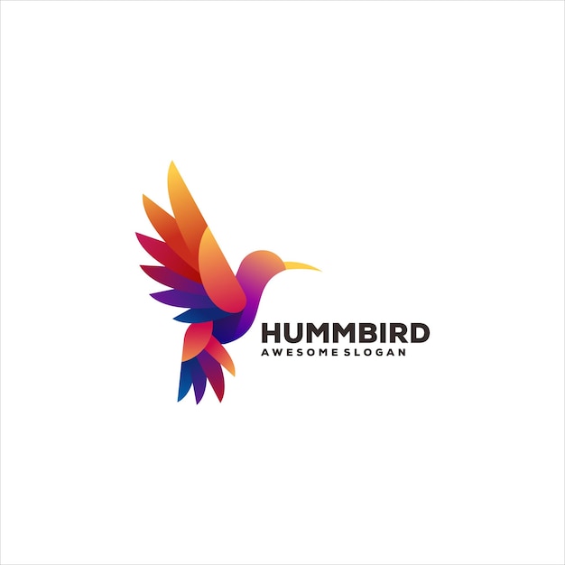 Bird gradient mascot illustration logo design